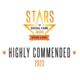 Stars Social Care Awards Home Care Highly Commended 2023 badge